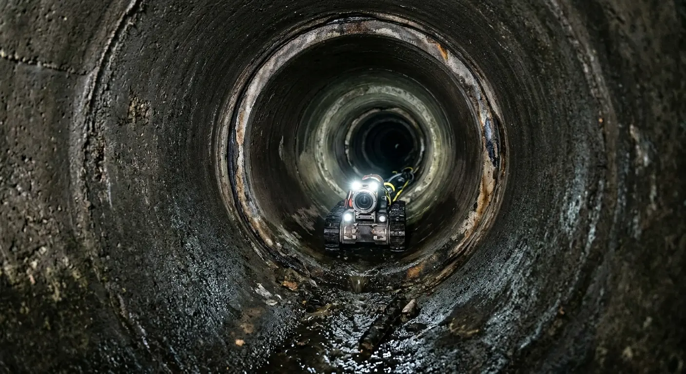 Robotic sewer camera inspecting pipe interior for Drain Snake Service in Crooked River Ranch
